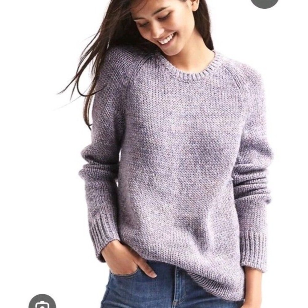 Gap Women’s Marled Long Sweater S Alpaca Wool Blend Oversized Gray Minimalist...